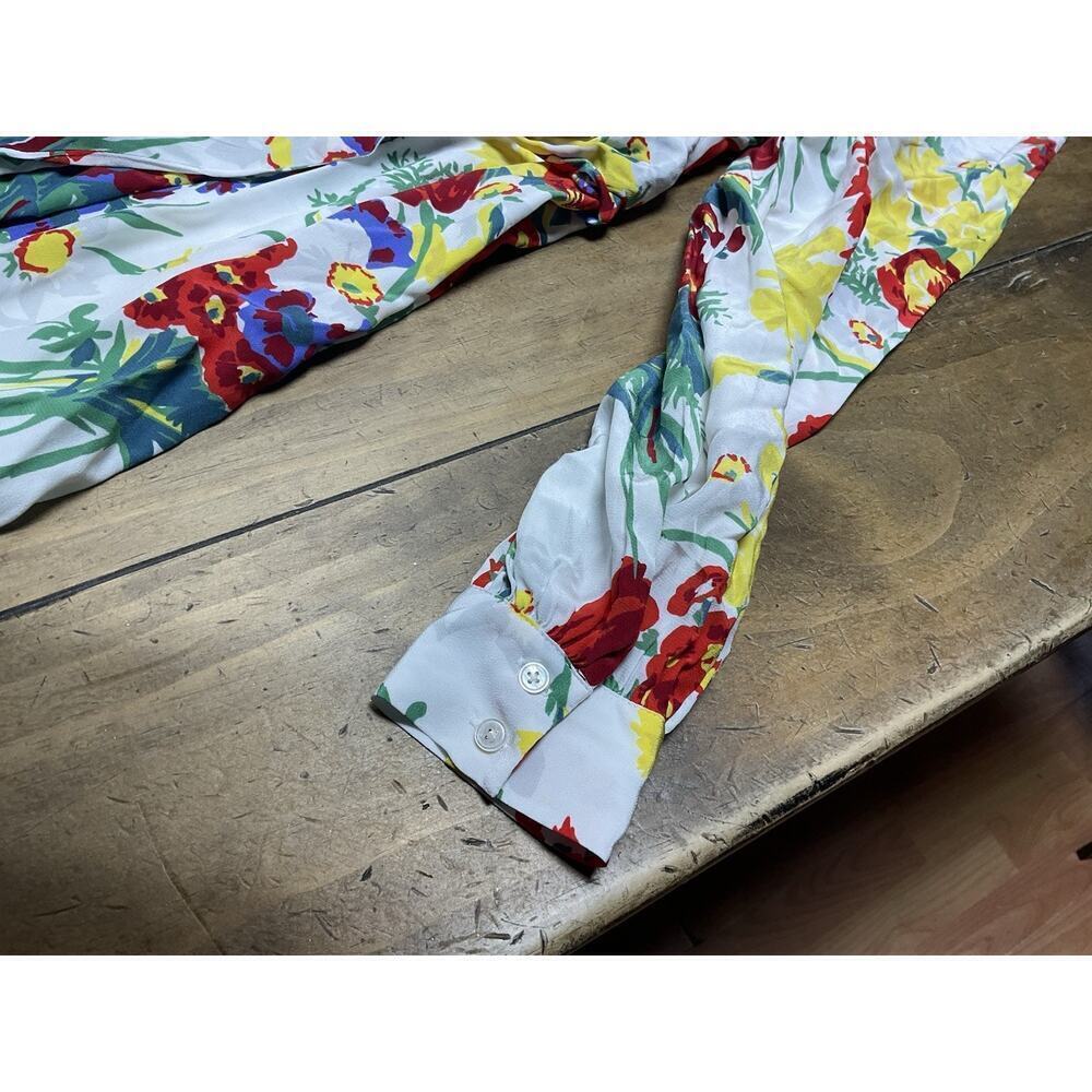 Brooks Brothers Floral Wrap Dress in Crepe Size 4 - Picture 7 of 15